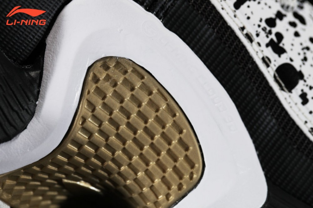 Li-Ning Phantom Flyer Mens Professional Basketball Shoes - Black/White/Gold