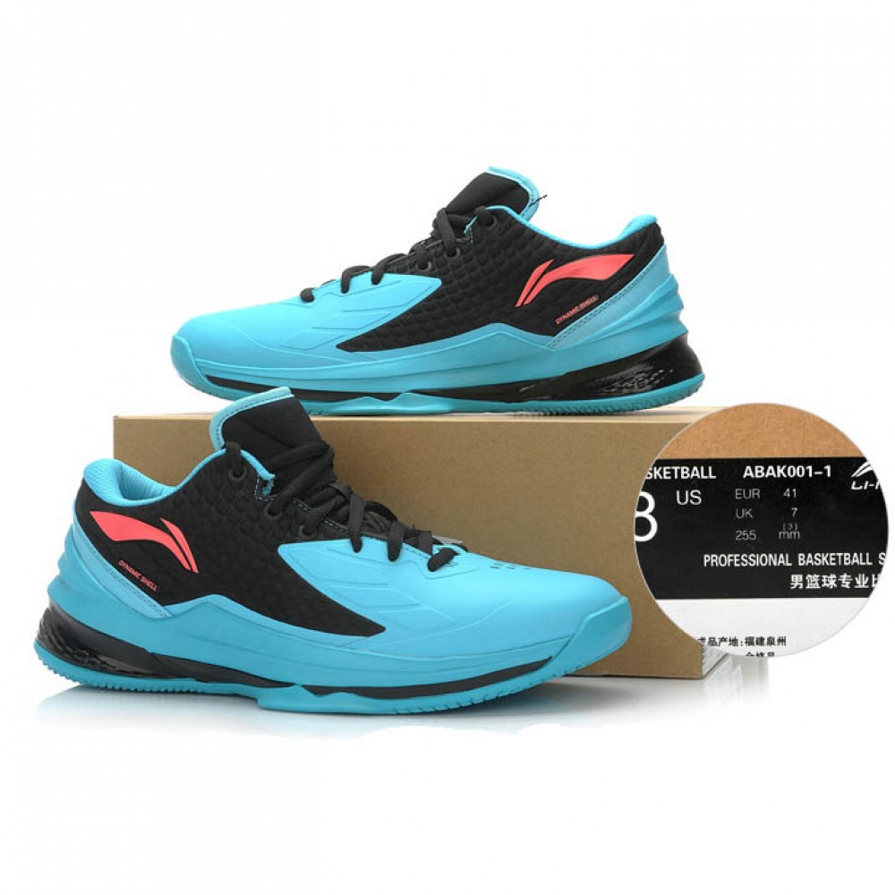 Li-Ning Shadow Walker Low Mens Professional Basketball Shoes - Black/Red/Blue