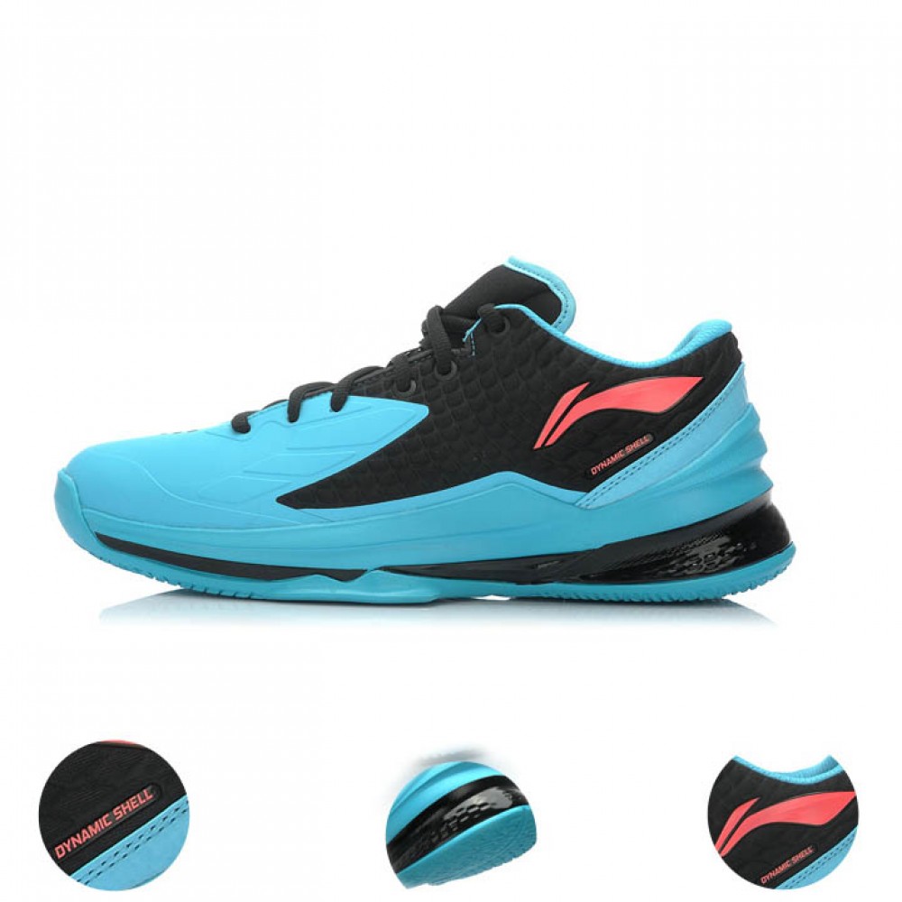 Li-Ning Shadow Walker Low Mens Professional Basketball Shoes - Black/Red/Blue