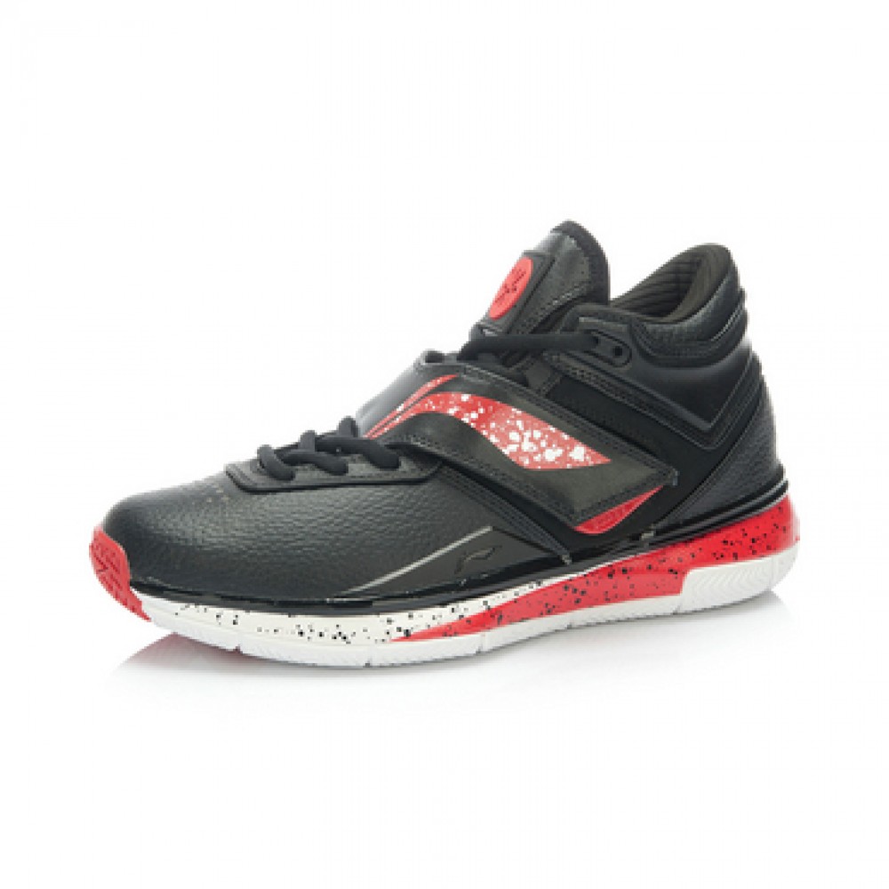 Li Ning WoW 3.0 Wade 808 professional men's basketball game shoes-Black/White/Red 