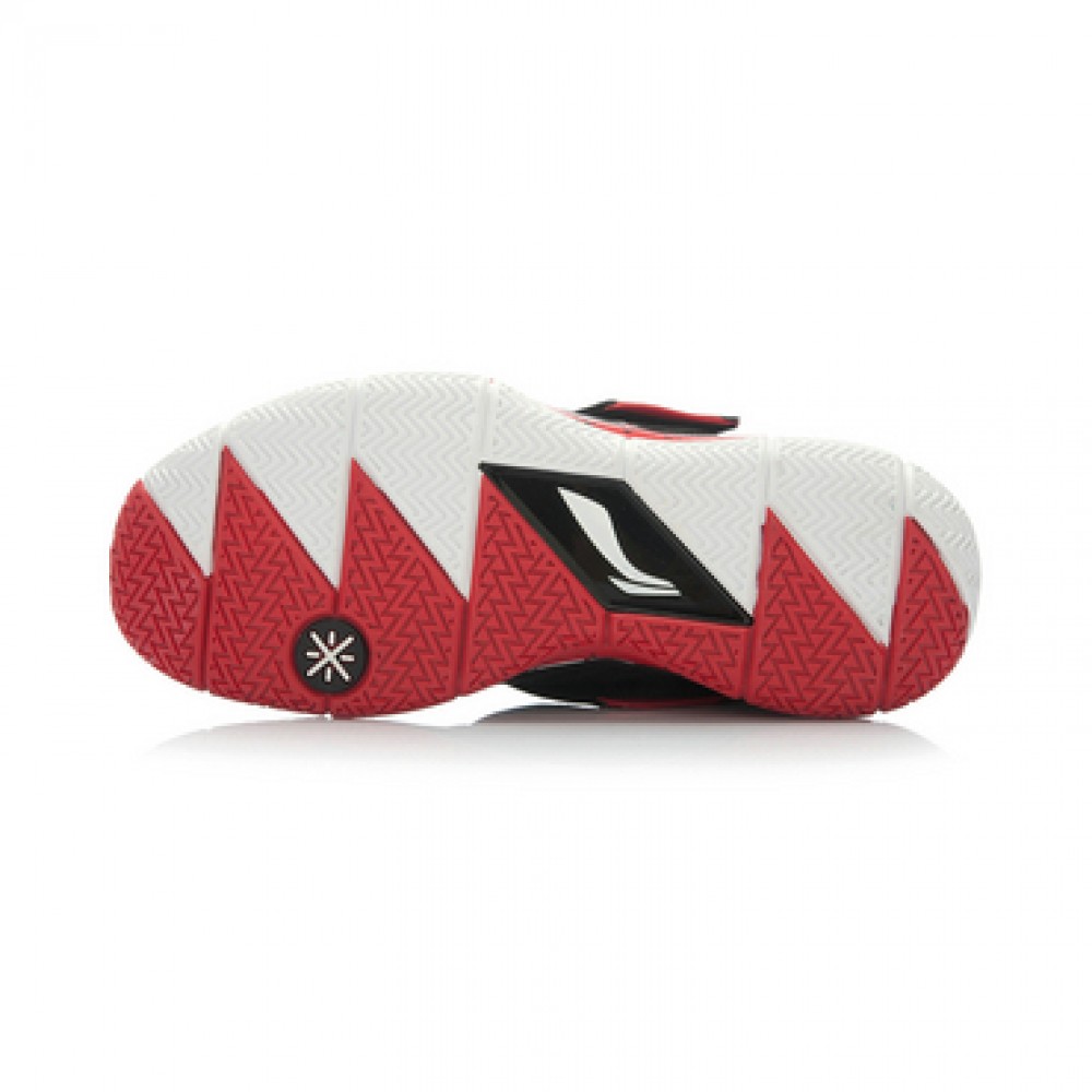 Li Ning WoW 3.0 Wade 808 professional men's basketball game shoes-Black/White/Red 