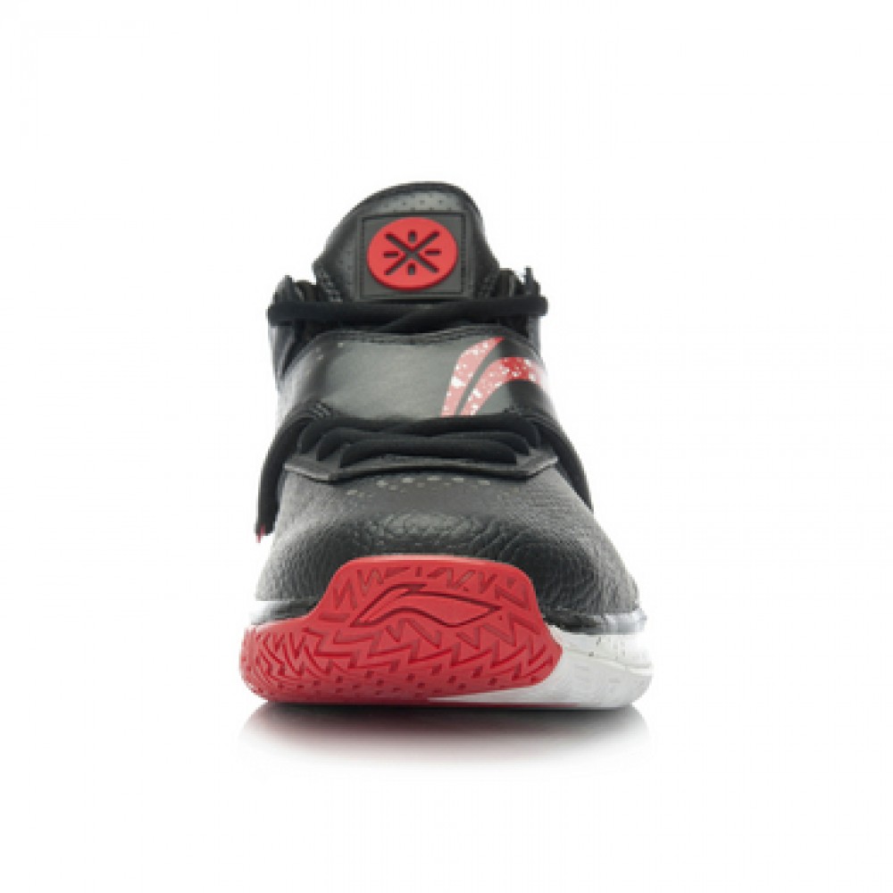 Li Ning WoW 3.0 Wade 808 professional men's basketball game shoes-Black/White/Red 