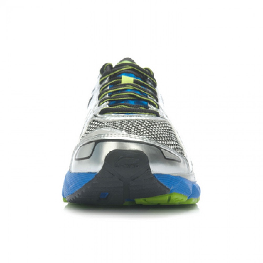 Li-Ning Men's High-Tech Damping Stability Running Shoes - Silver/Blue/Grey/Black/Green 