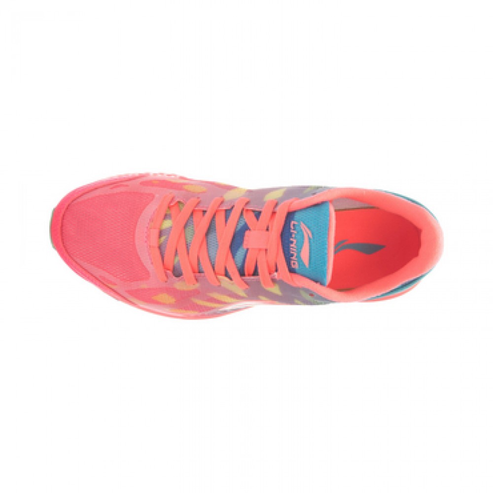 Li-Ning Cloud-Horse Women's Lightweight Running Shoes-Bright Fluorescent Red/Butterfly Blue