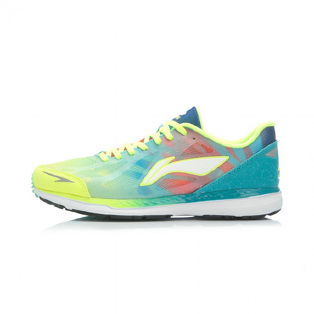 Li-Ning Cloud Horse men's Lightweight Running Shoes - Bright Fluorescent Green/Butterfly Blue 