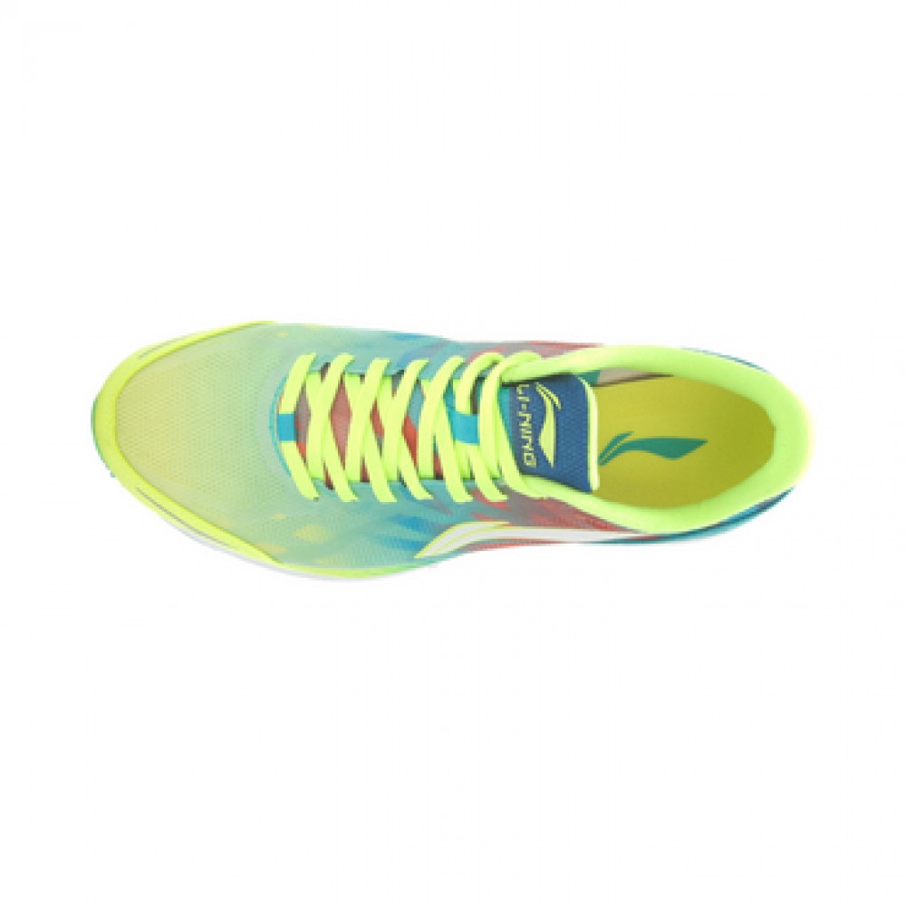 Li-Ning Cloud Horse men's Lightweight Running Shoes - Bright Fluorescent Green/Butterfly Blue 