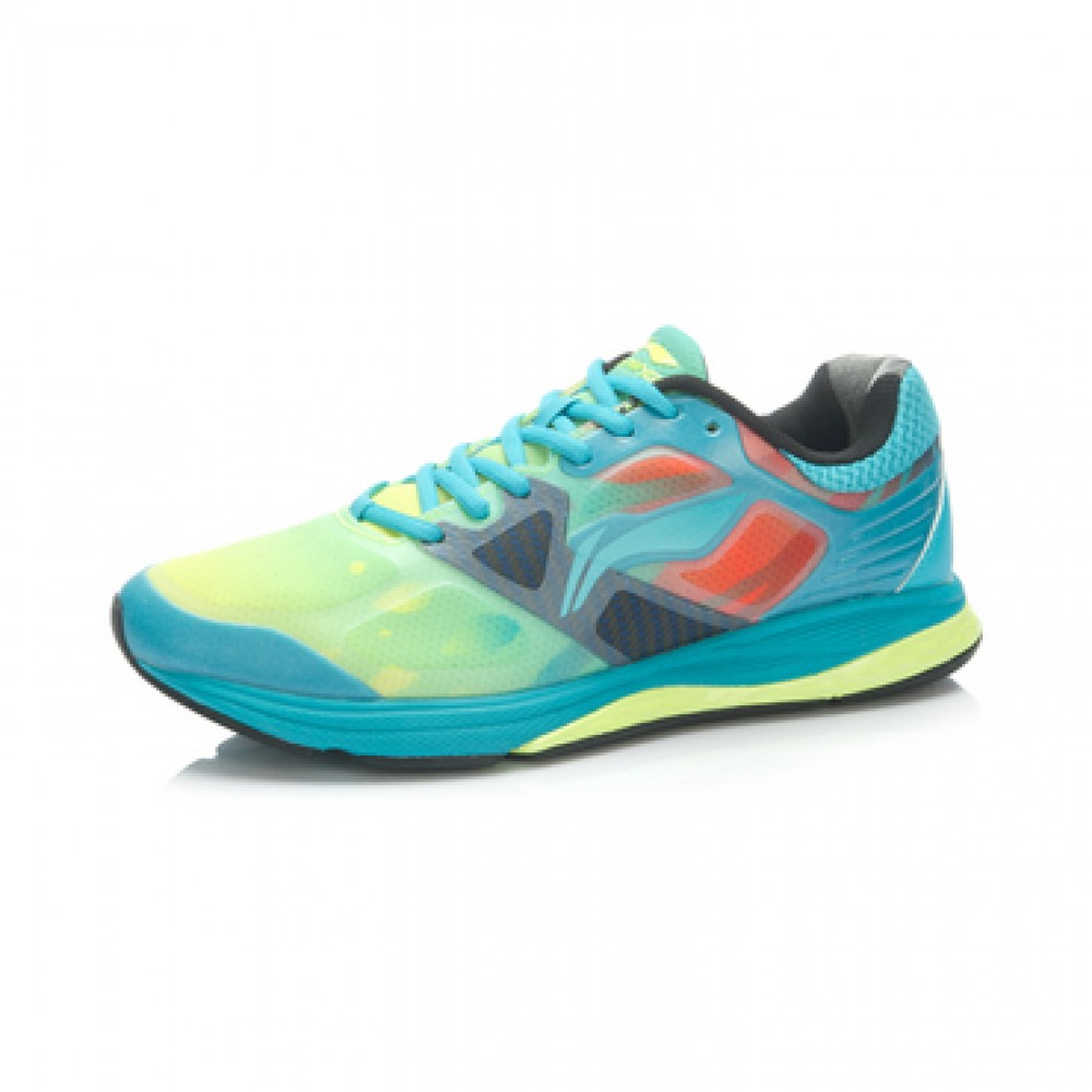  Li-Ning Men's Cushioning Running Shoes - Bright Fluorescent Green/Butterfly Blue