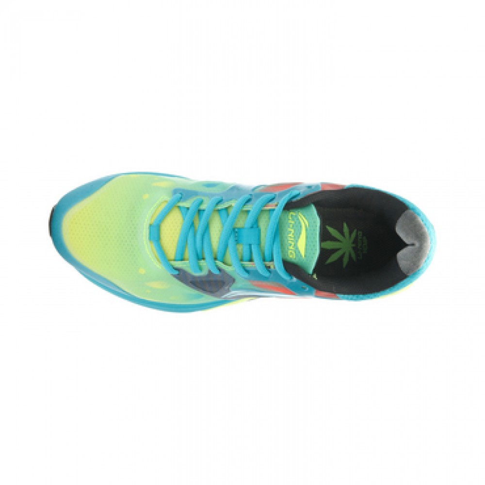  Li-Ning Men's Cushioning Running Shoes - Bright Fluorescent Green/Butterfly Blue