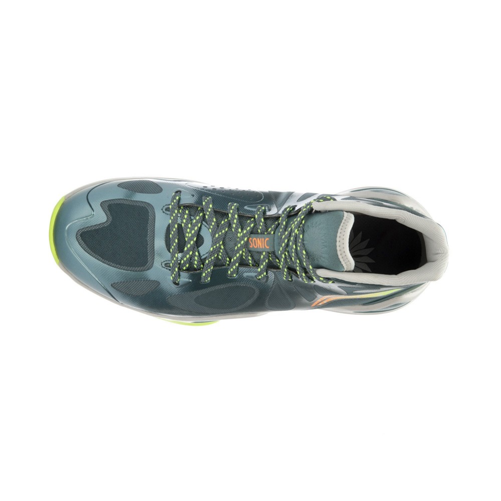 Li-Ning BB Lite Sonic 4 2016 CBA Professional Basketball Shoes - Storm Grey/Bright Green