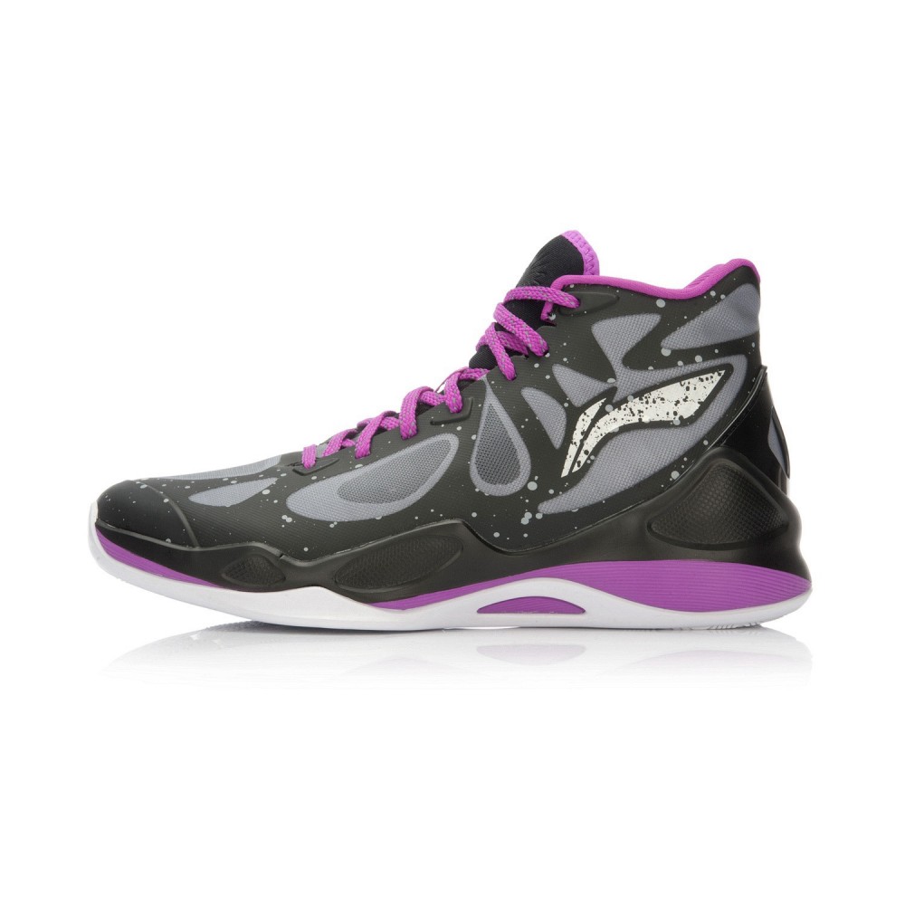 Li-Ning BB Lite Sonic 4 2016 CBA Professional Basketball Shoes - Black/Grey/Plum Purple