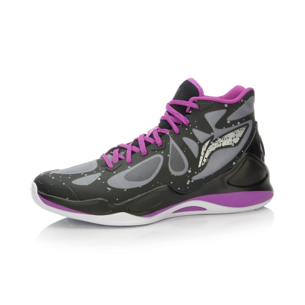 Li-Ning BB Lite Sonic 4 2016 CBA Professional Basketball Shoes - Black/Grey/Plum Purple
