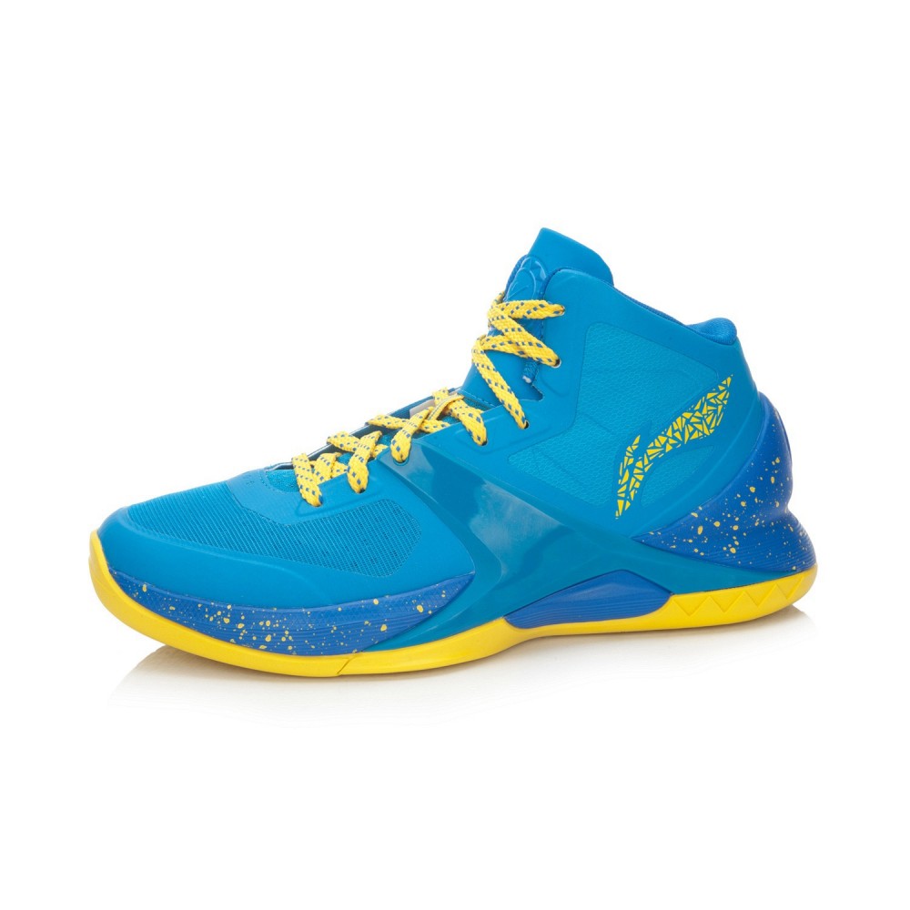 Li-Ning WoW4 Wade Sixth Man Professional Basketball Shoes - Blue/Yellow