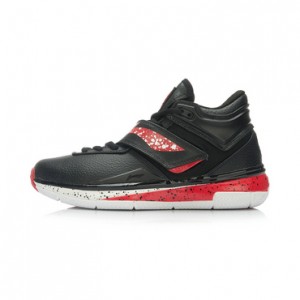 Li Ning WoW 3.0 Wade 808 professional men's basketball game shoes-Black/White/Red 