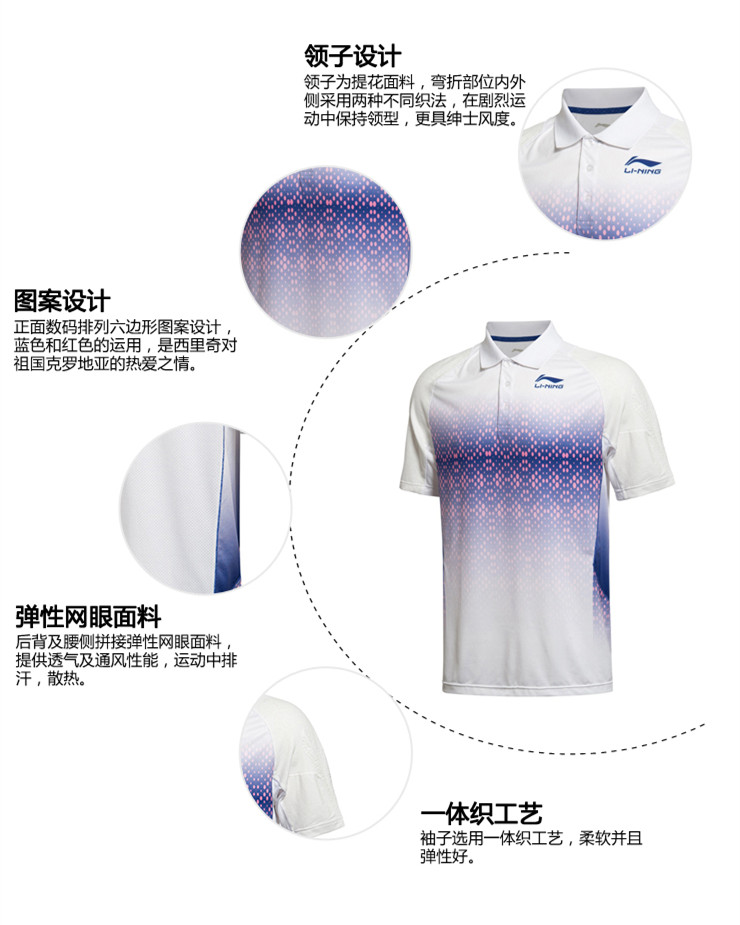 Li-Ning Marin Cilic U.S. Open 2015 Polo Shirts